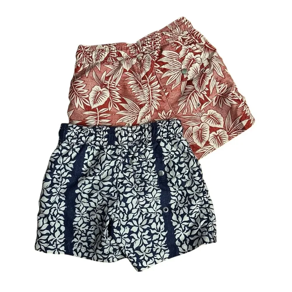 Lot 2 Boys Size 5 Janie and Jack Reyn Spooner Limited Edition Swim Trunks Shorts